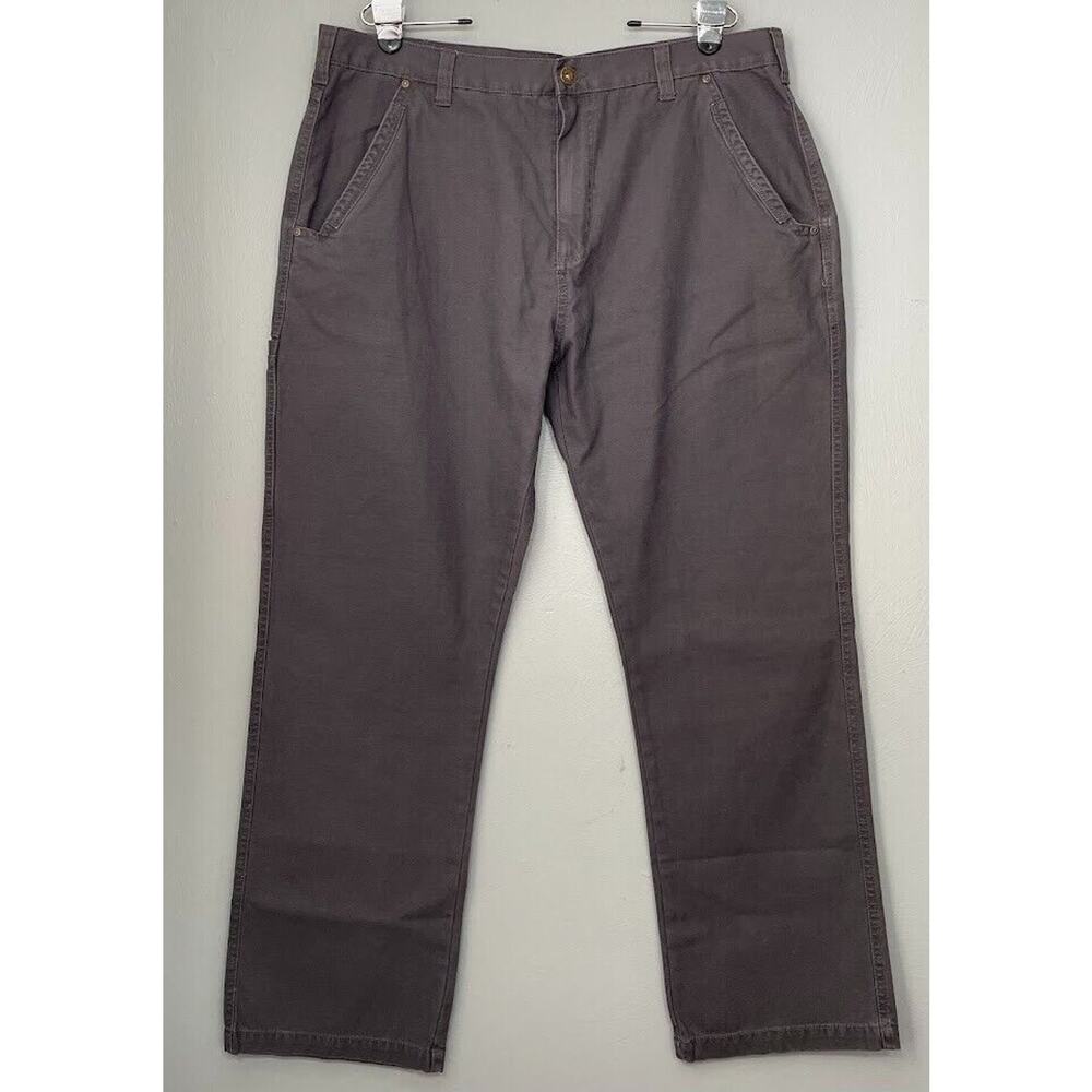 NorthCrest Canvas Pants Mens Size 38X32 Charcoal Gray Workwear Cargo Utility